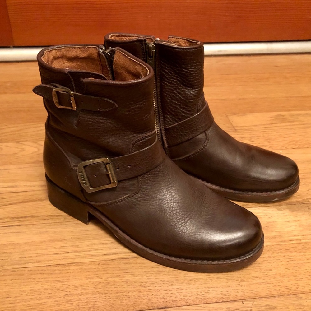 Frye Buckled Zip-Up Booties